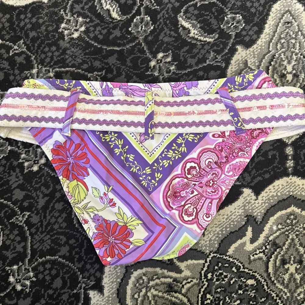 Becca Paisley Bikini Bottoms, Size Medium